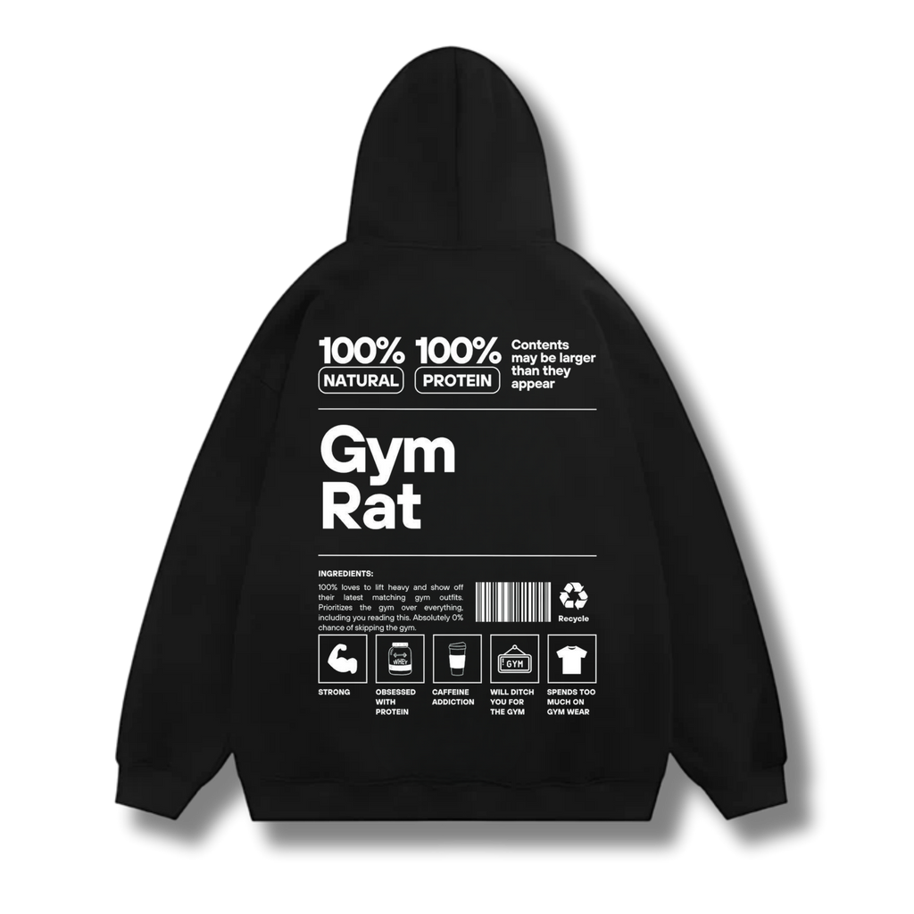 PREMIUM OVERSIZED GYM HOODIE -GYM RAT-