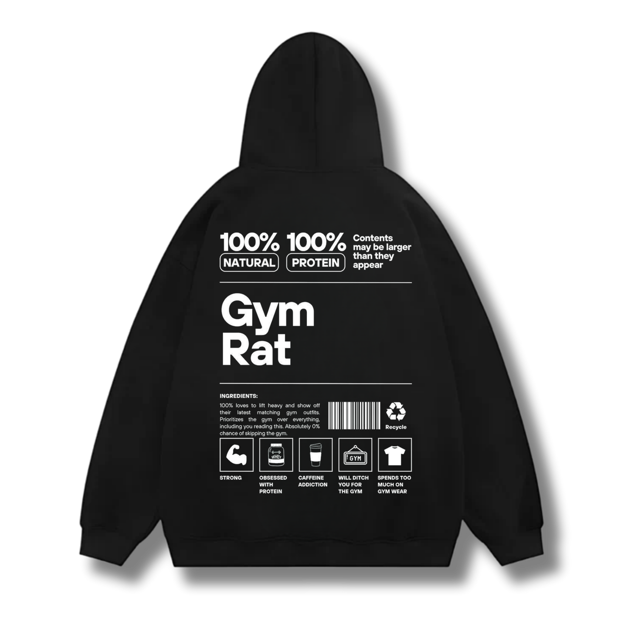PREMIUM OVERSIZED GYM HOODIE -GYM RAT-