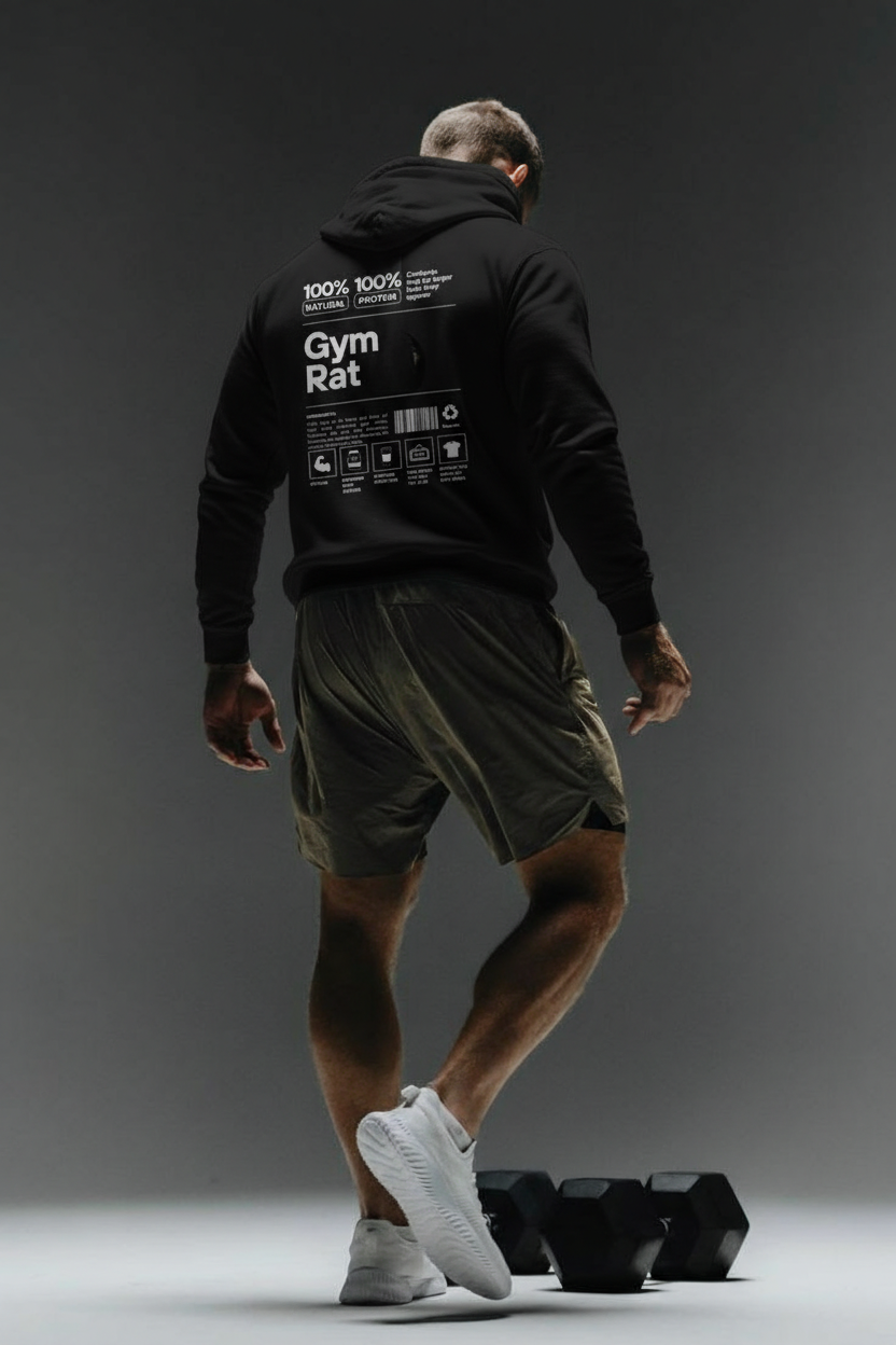 PREMIUM OVERSIZED GYM HOODIE -GYM RAT-