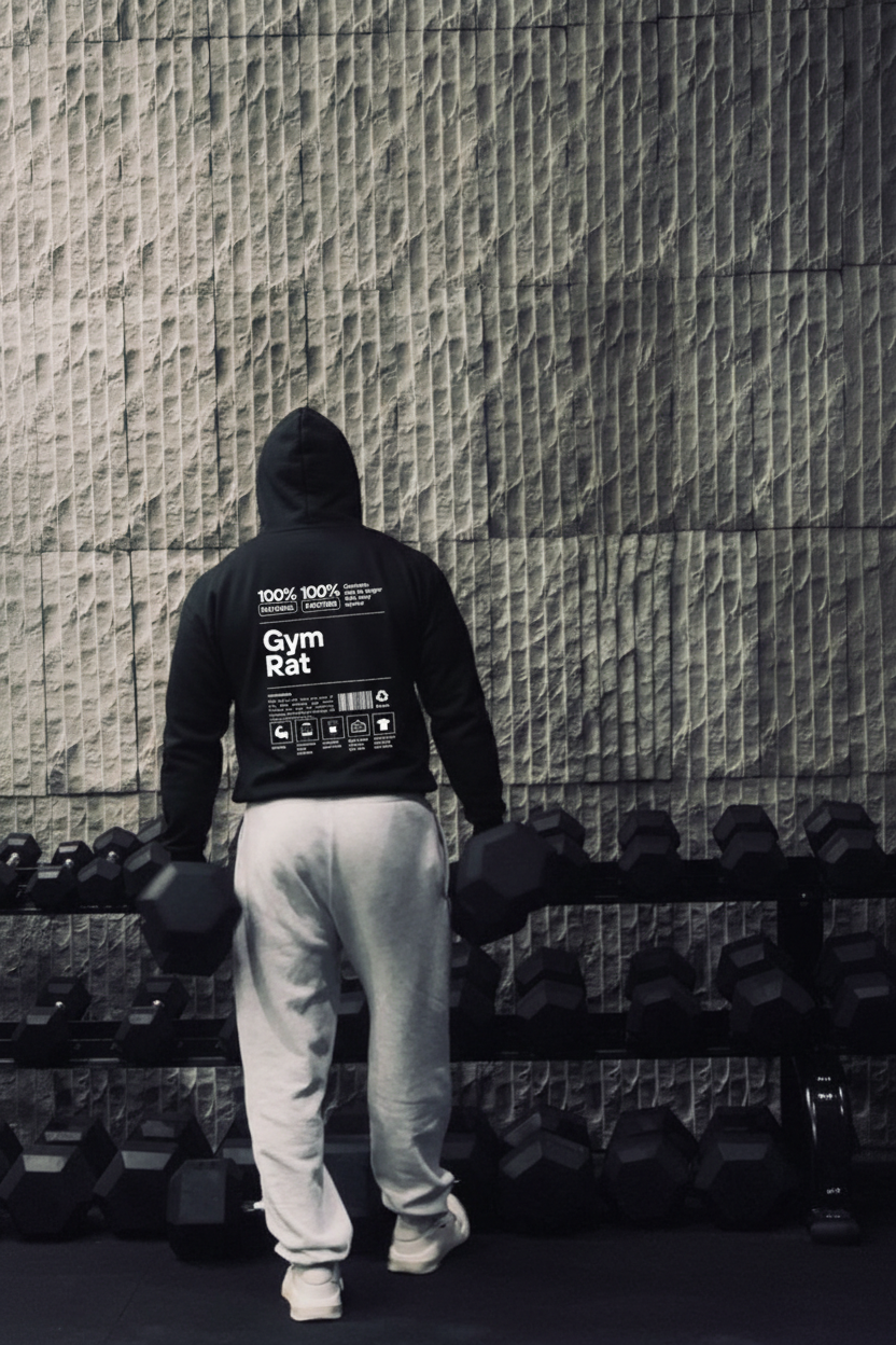 PREMIUM OVERSIZED GYM HOODIE -GYM RAT-