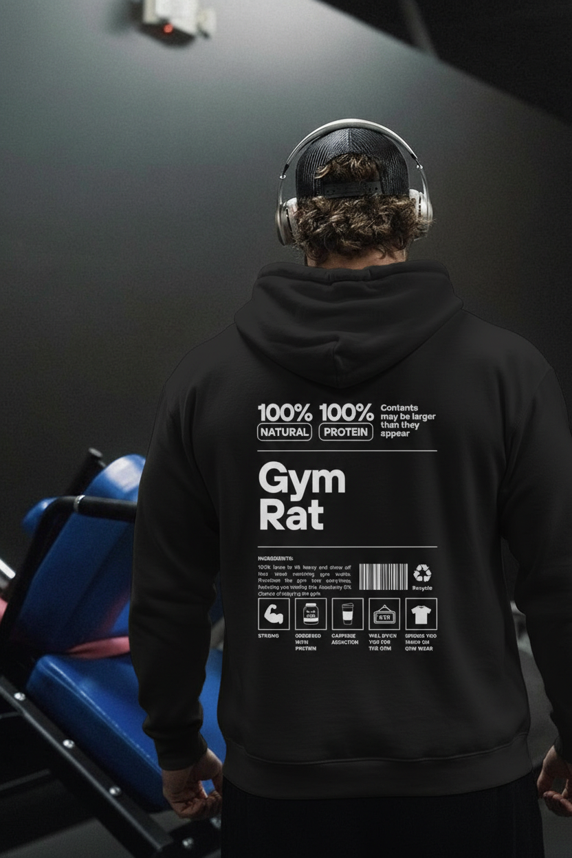PREMIUM OVERSIZED GYM HOODIE -GYM RAT-