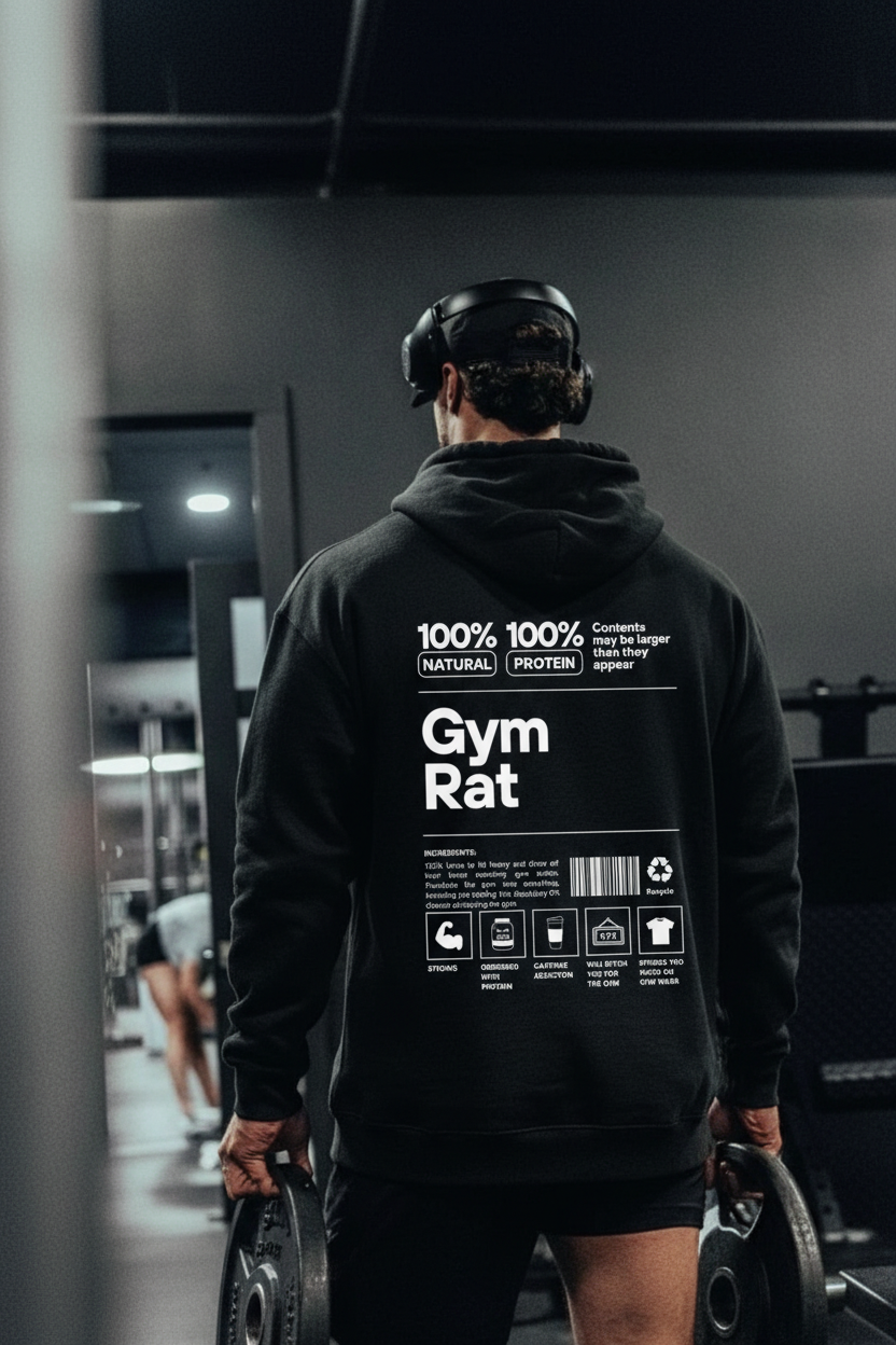 PREMIUM OVERSIZED GYM HOODIE -GYM RAT-