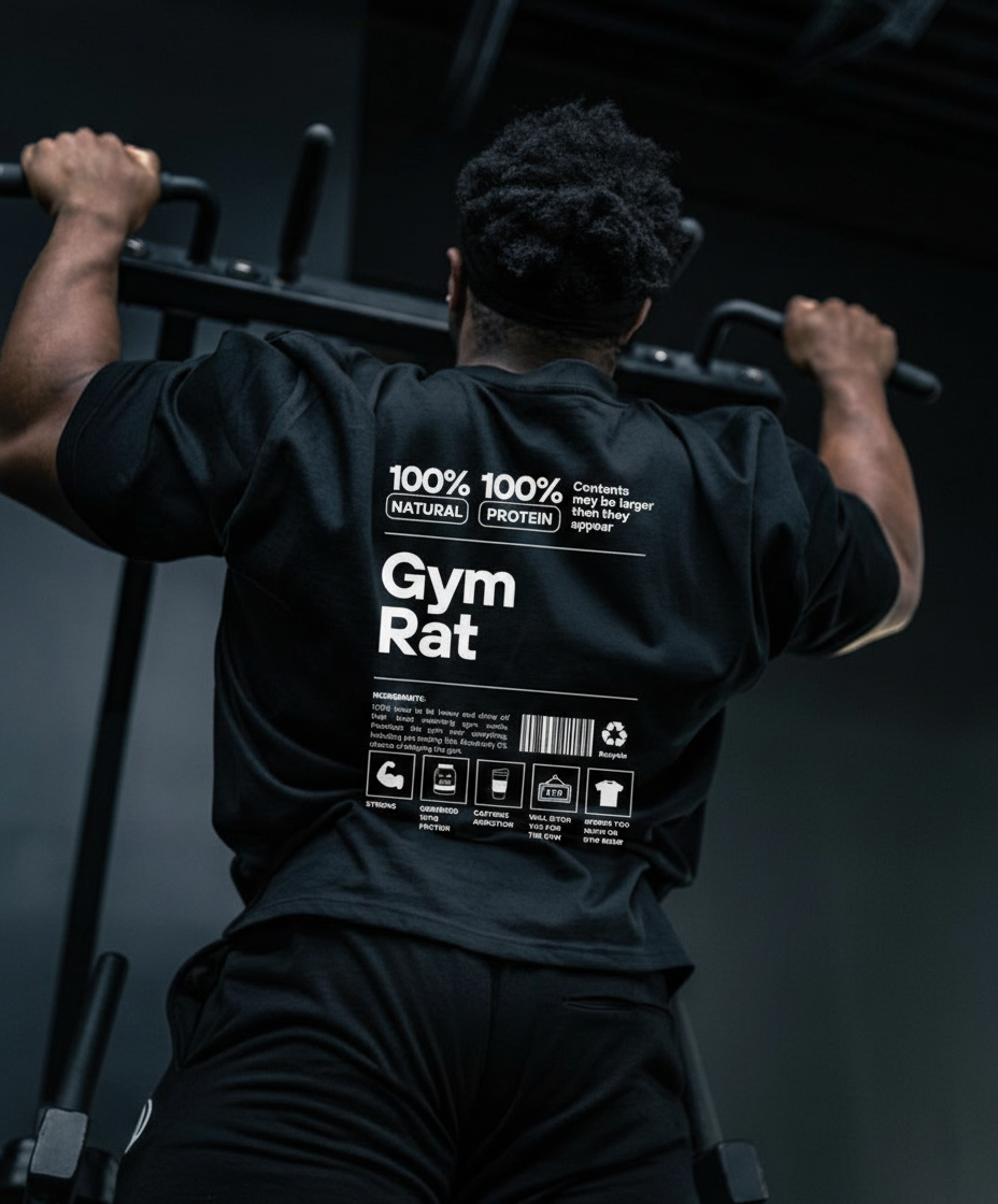 PREMIUM OVERSIZED GYM TSHIRT -GYM RAT-