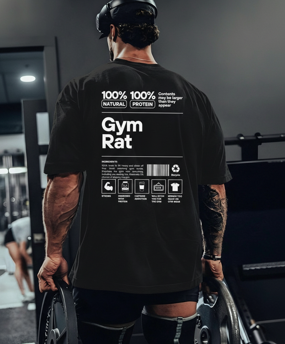 PREMIUM OVERSIZED GYM TSHIRT -GYM RAT-