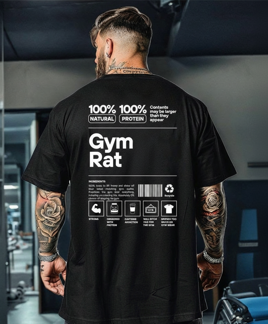 PREMIUM OVERSIZED GYM TSHIRT -GYM RAT-