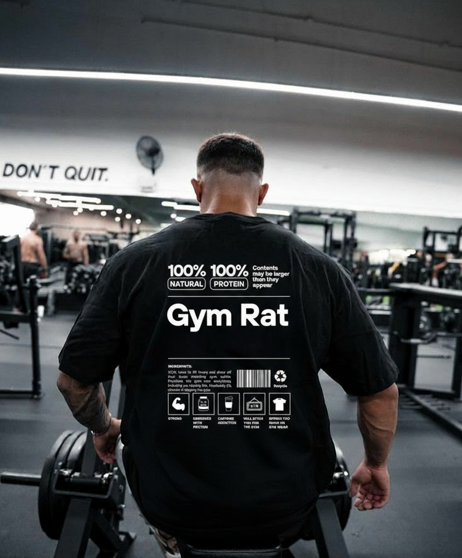 PREMIUM OVERSIZED GYM TSHIRT -GYM RAT-