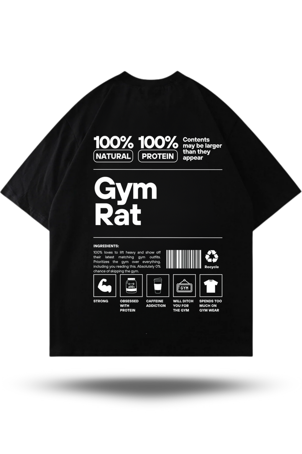 PREMIUM OVERSIZED GYM TSHIRT -GYM RAT-