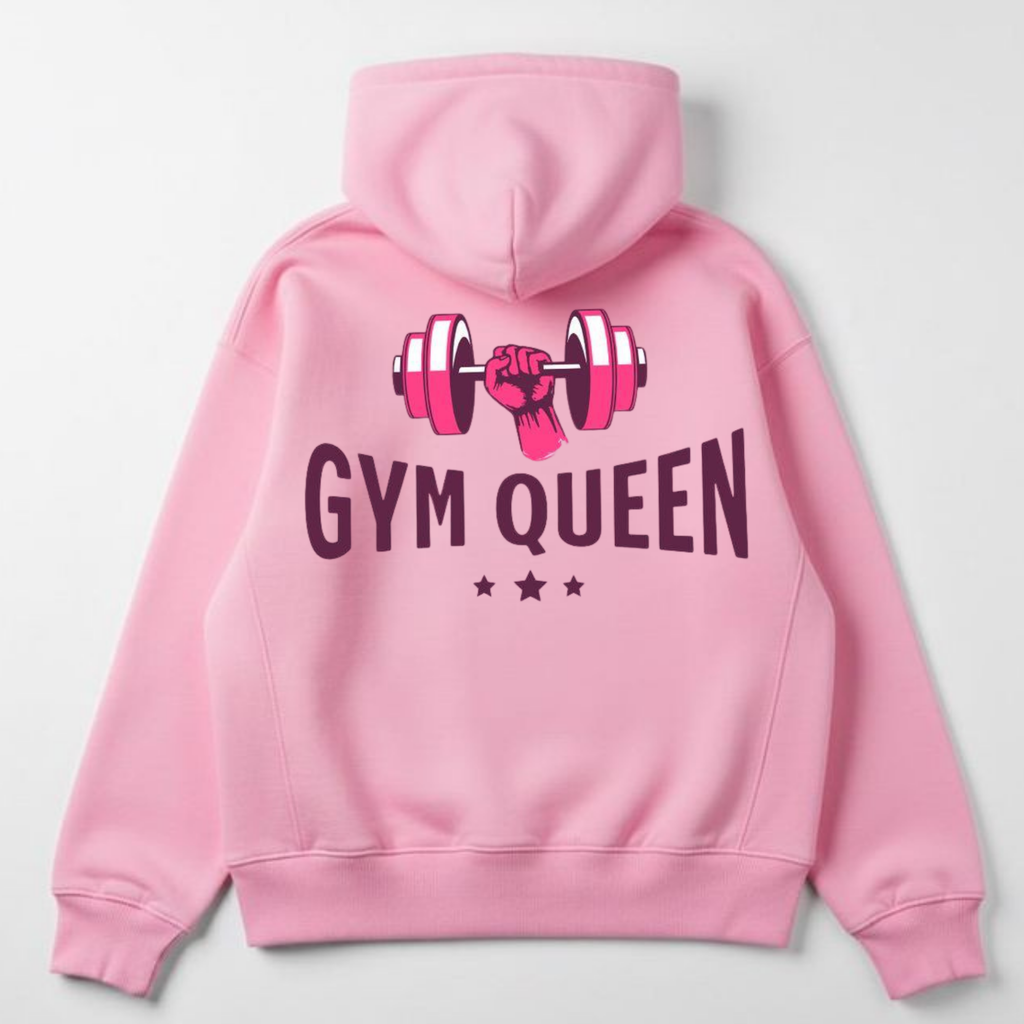 PREMIUM OVERSIZED GYM HOODIE -GYM QUEEN- PINK