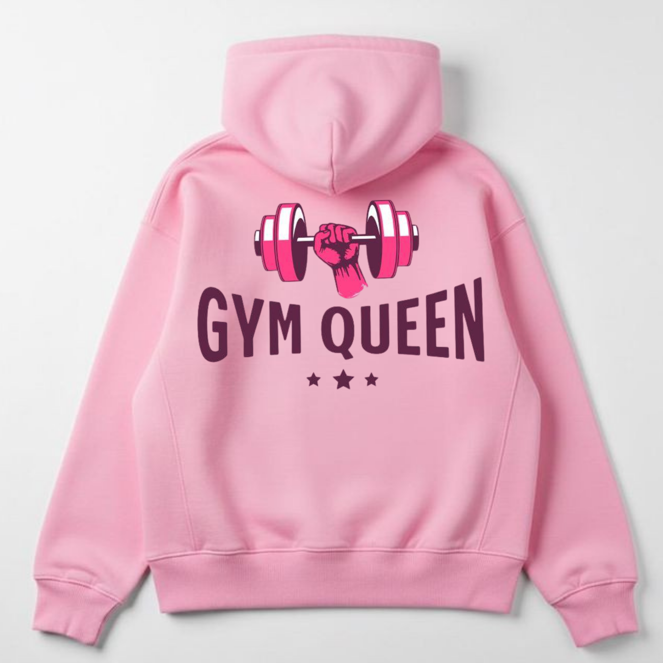 PREMIUM OVERSIZED GYM HOODIE -GYM QUEEN- PINK