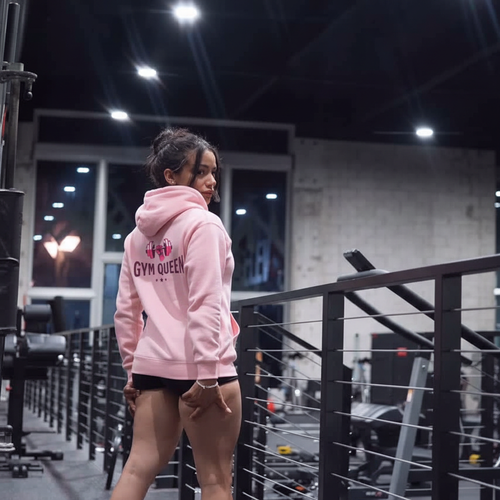 PREMIUM OVERSIZED GYM HOODIE -GYM QUEEN- PINK