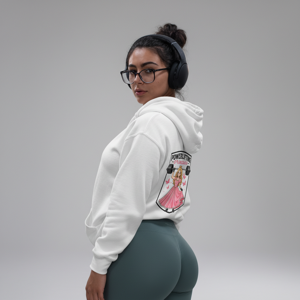 PREMIUM HOODIE -POWERLIFTING PRINCESS- White