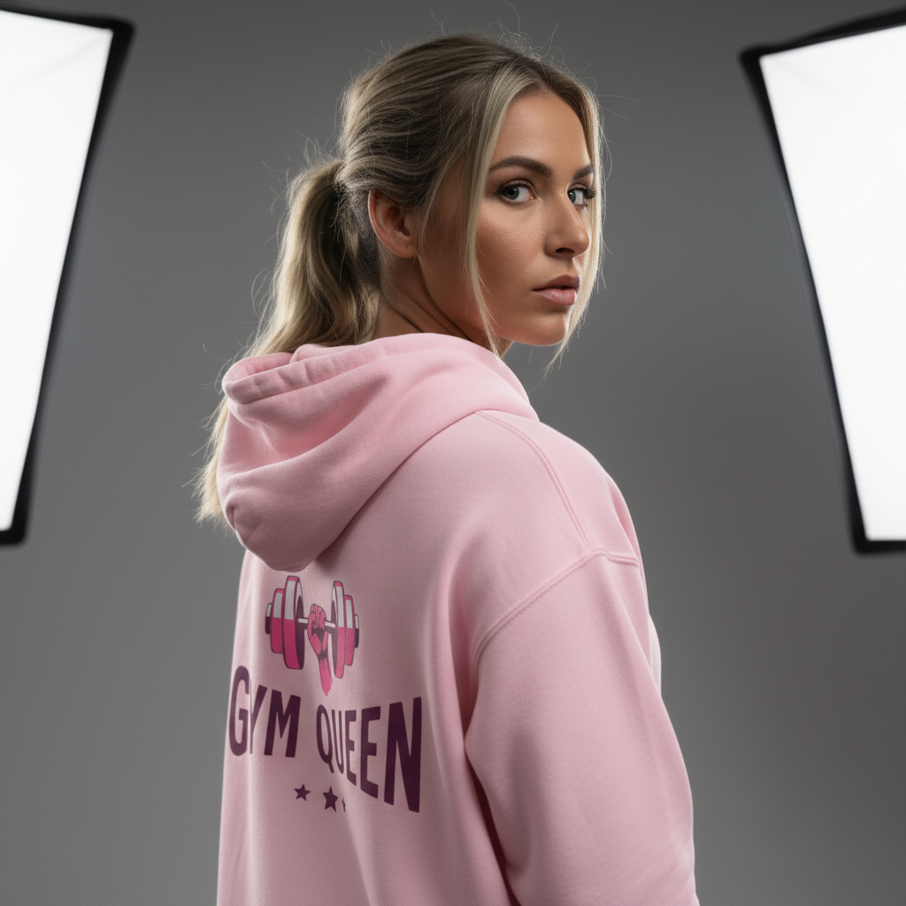 PREMIUM  HOODIE -GYM QUEEN- Pink