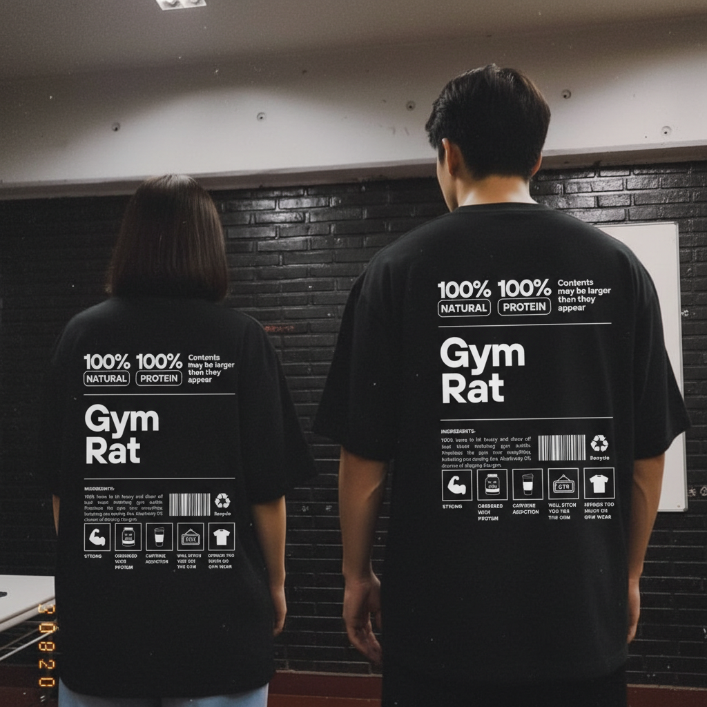 PREMIUM OVERSIZED GYM TSHIRT -GYM RAT-